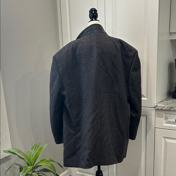 Men's Charcoal Trench Coat 
Pure Virgin Wool - Picture 3 of 11